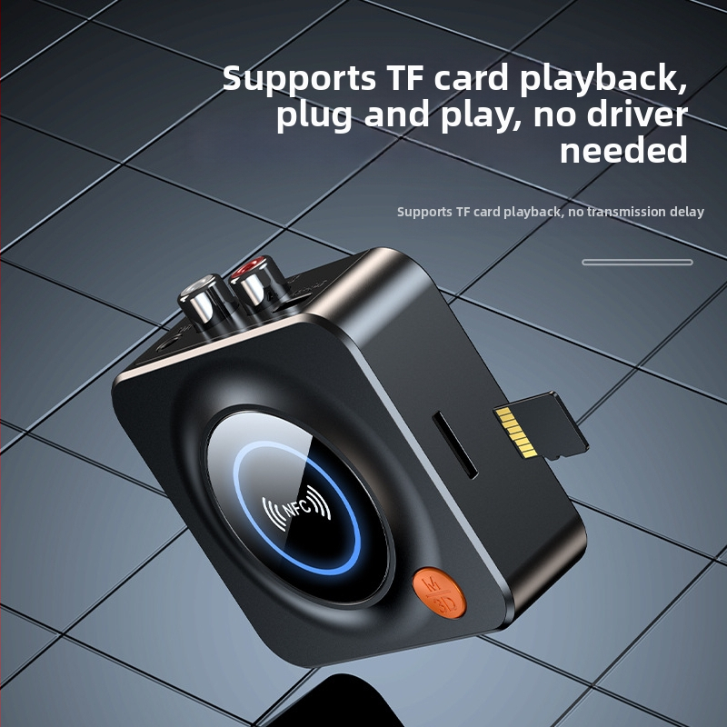 NFC-съвместим Bluetooth приемник и аудио адаптер, Bluetooth 5.1, 3,5 мм аудио интерфейс, TF карта MP3 възпроизвеждане, двуканален звук