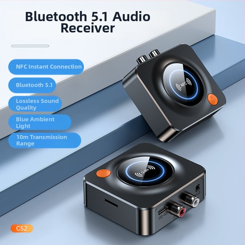 Δέκτης Bluetooth με NFC, ήχος διπλού καναλιού, Bluetooth 5.1, 3,5 mm υποδοχή, MP3 από TF κάρτα