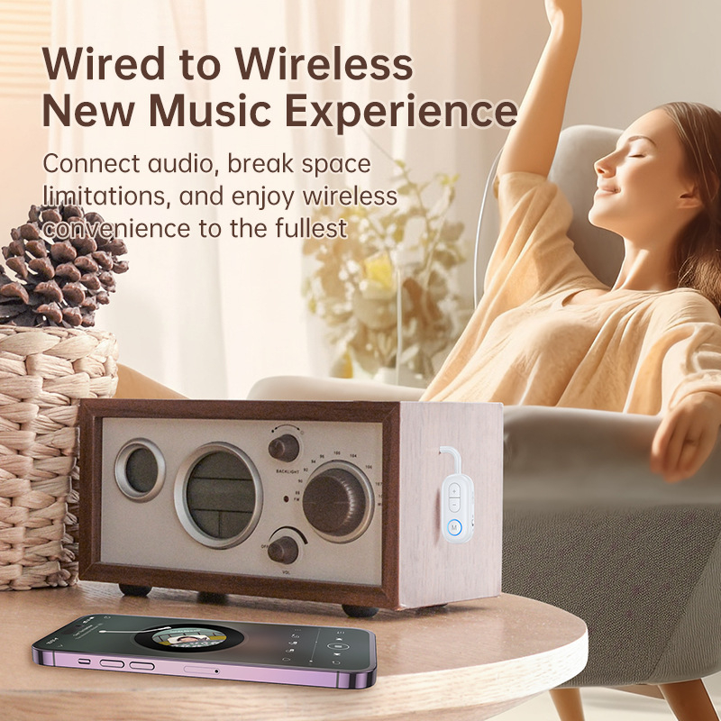 Bluetooth 5.3 Hi-Fi αυτοκινητικό προσαρμογέας ήχου: 2-in-1 δέκτης/εκπομπός για hands-free χρήση, άμεσο 3.5 mm βύσμα, τροφοδοσία 12V