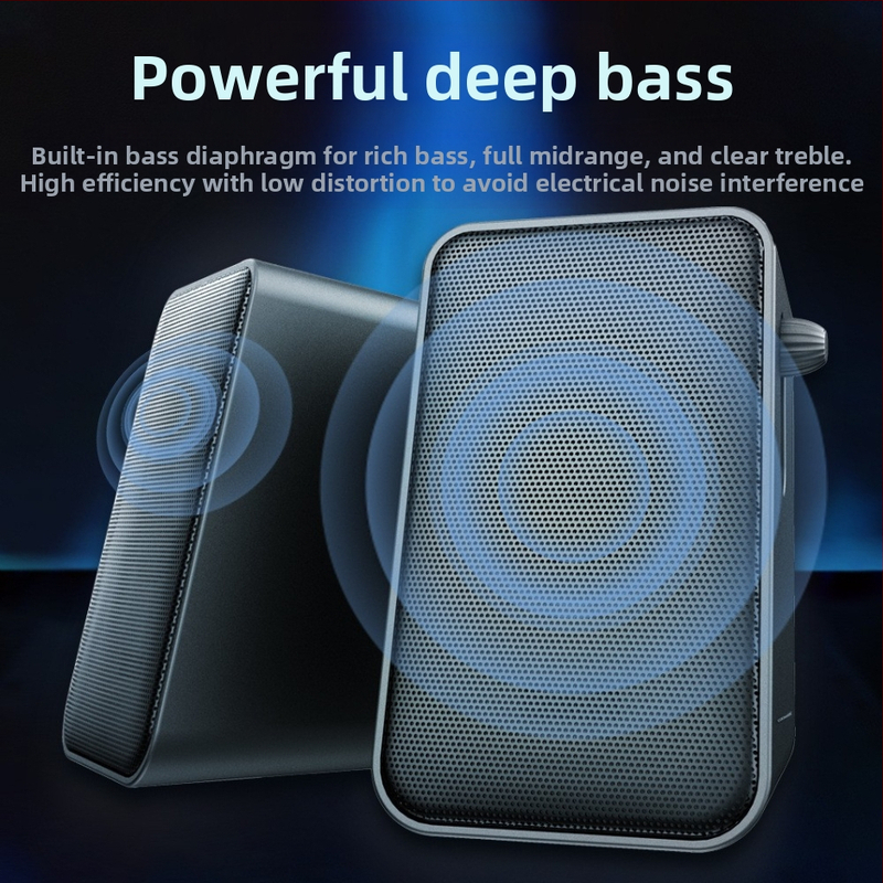 CO712 2.0-канални компютърни говорители за настолен компютър и лаптоп, USB и 3.5 мм вход, 60Hz-15kHz, 10W изход, SNR ≥75dB