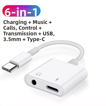 SALAMOER 415 USB-C към 3.5 мм адаптер за аудио и зареждане за телефони с USB-C
