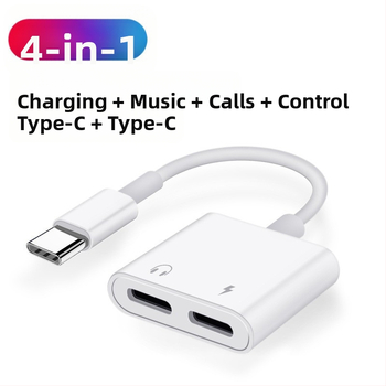 SALAMOER 415 USB-C към 3.5 мм адаптер за аудио и зареждане за телефони с USB-C