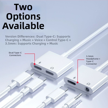 SALAMOER 415 USB-C към 3.5 мм адаптер за аудио и зареждане за телефони с USB-C