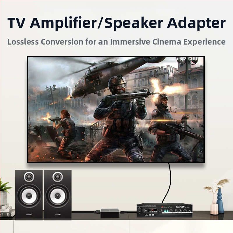 Адаптер за коаксиален и оптичен вход към 3,5 мм AUX за телевизионни колонки с поддръжка Dolby Digital и DTS 5.1