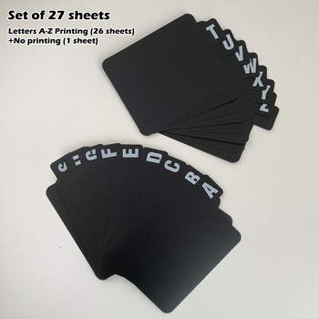 PP карти за библиотека със азбучен индекс за подреждане на рафтовете (26 букви)