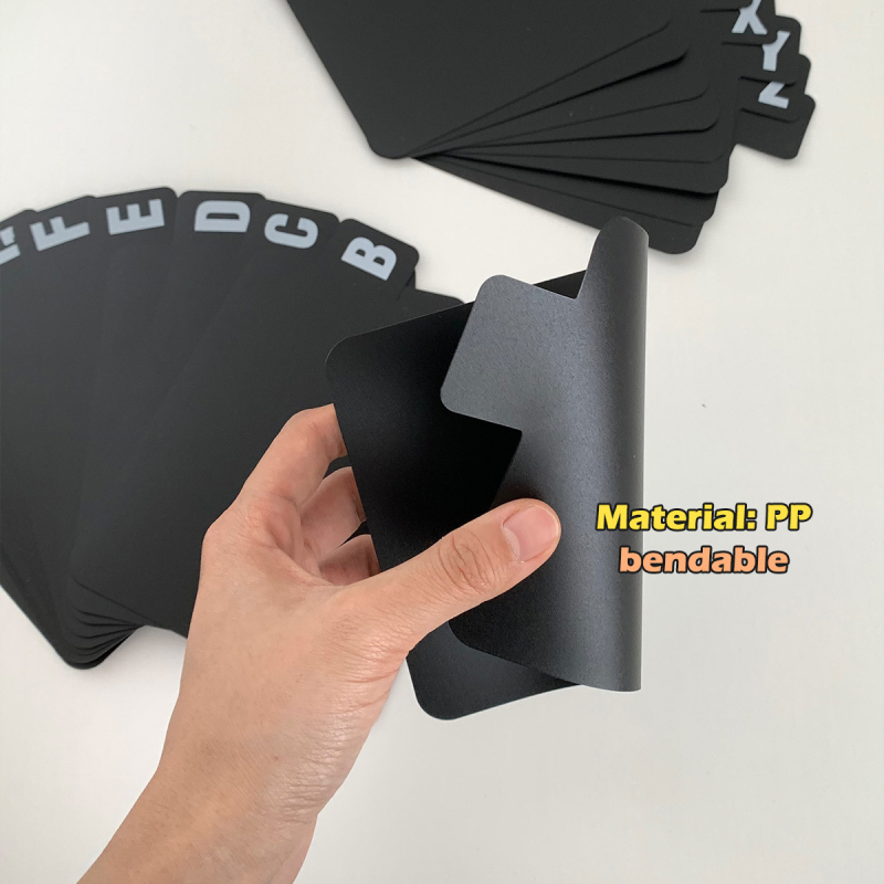 PP карти за библиотека със азбучен индекс за подреждане на рафтовете (26 букви)