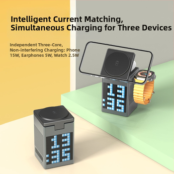 Μagnetic MagSafe ασύρματος φορτιστής με βάση γραφείου για κινητό, μέγιστη ισχύς 15W, έξοδος 5W/7.5W/10W/15W, QC3.0