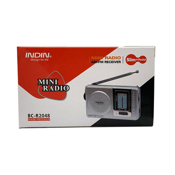 INDIN BC-R2048 διπλής ζώνης AM/FM τσέπικο ραδιόφωνο με ενσωματωμένο ηχείο, 3V, 0,5W, μπαταρίες: 2xAA