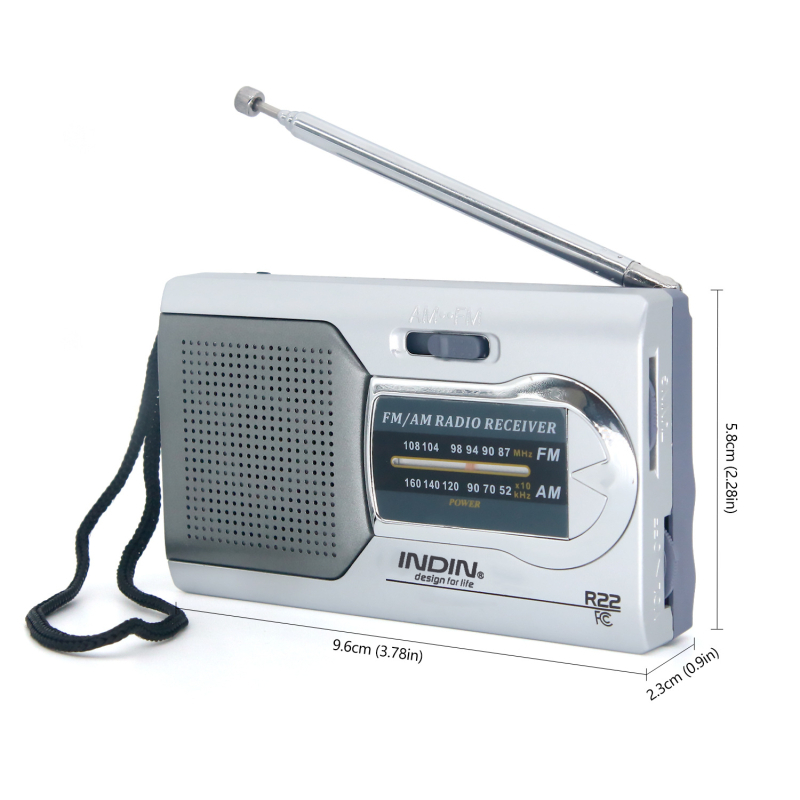 BC-R22 Φορητό ραδιόφωνο δύο ζωνών FM/AM, PU+TPU περίβλημα, χειροκίνητη ρύθμιση, μπαταρία <1000mAh