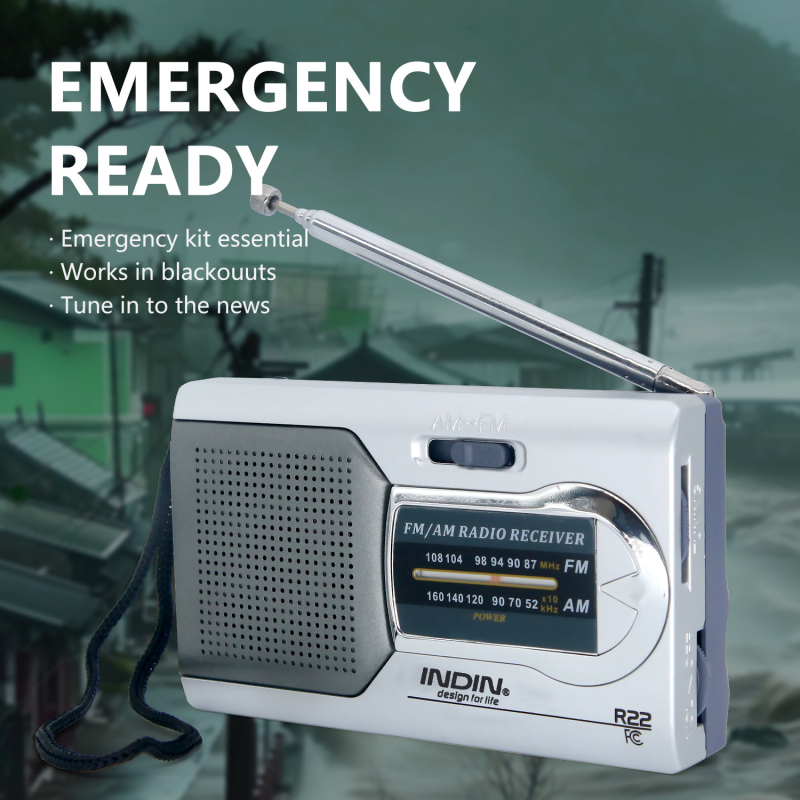 BC-R22 Φορητό ραδιόφωνο δύο ζωνών FM/AM, PU+TPU περίβλημα, χειροκίνητη ρύθμιση, μπαταρία <1000mAh