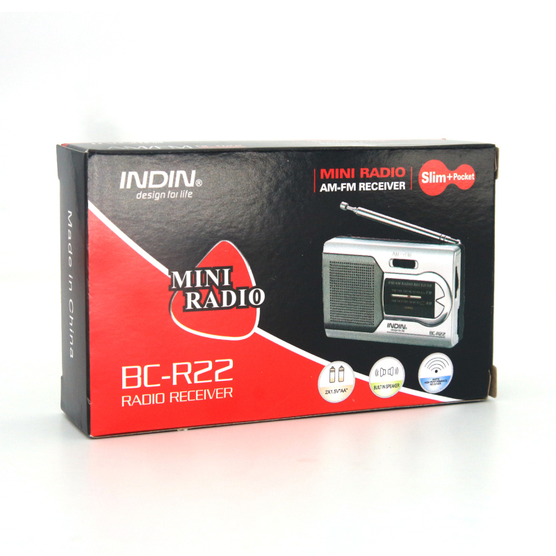 BC-R22 Φορητό ραδιόφωνο δύο ζωνών FM/AM, PU+TPU περίβλημα, χειροκίνητη ρύθμιση, μπαταρία <1000mAh
