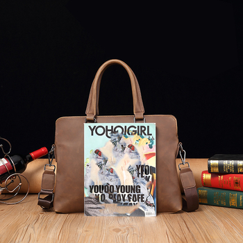 Мъжка чанта за ръка от PU кожа, едноцветна, полиестерно-памучна подплата, дишаща, за ежедневна употреба