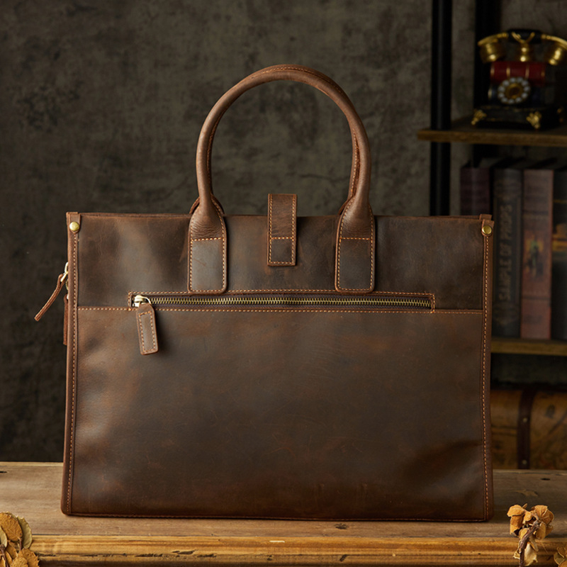 Vīriešu īstas ādas biznesa soma, modeļa 3886, Simple & nature, ūdensizturīga, dokumentiem un portatīvajam datoram