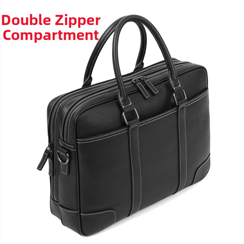 Valódi bőrből készült üzleti táska, modell N6038, első réteg marhabőr, bélése poliészter, üzleti utazásokhoz ideális