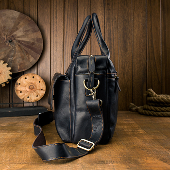 Férfi válltáska valódi bőrből, modell 1011, első réteg marhabőrből, pamut bélés