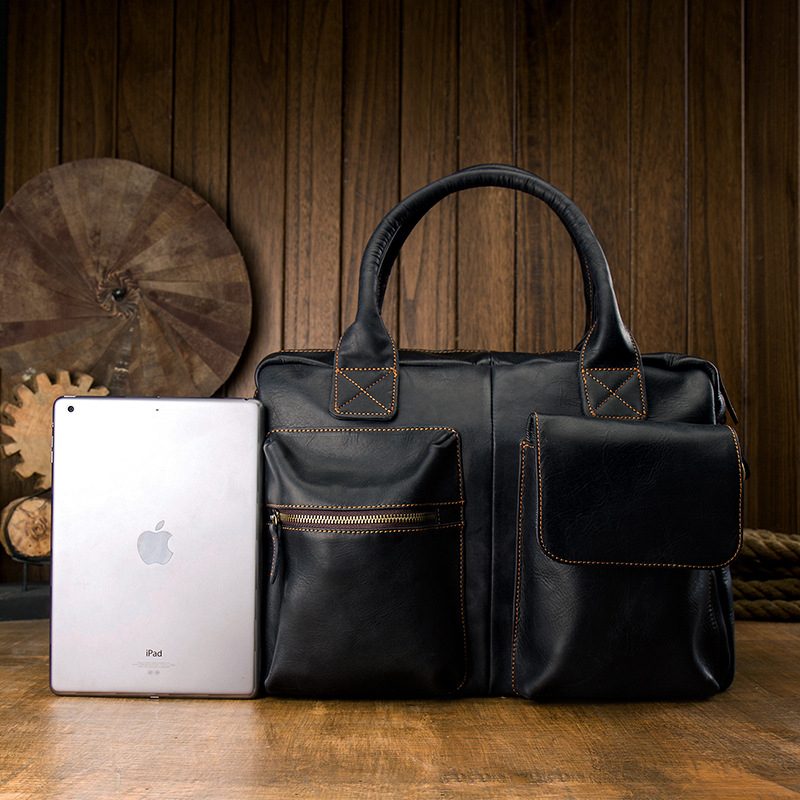 Férfi válltáska valódi bőrből, modell 1011, első réteg marhabőrből, pamut bélés