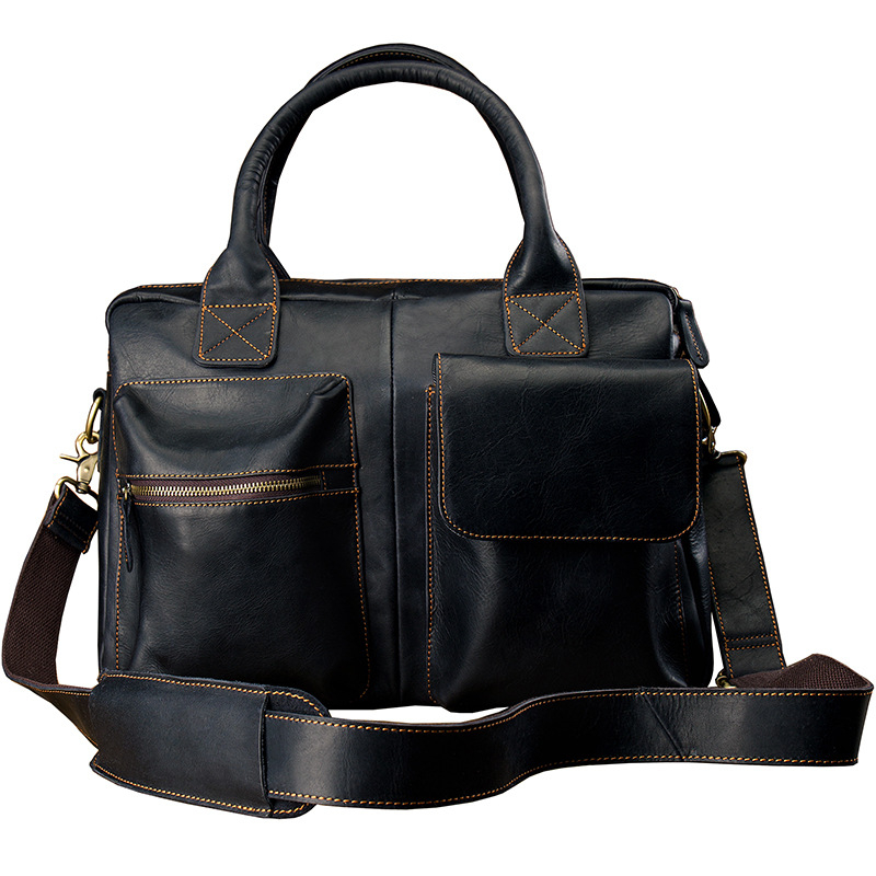 Férfi válltáska valódi bőrből, modell 1011, első réteg marhabőrből, pamut bélés