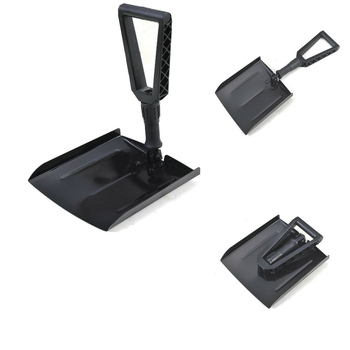 Φτυάρι χιονιού με αναδιπλούμενο σχεδιασμό, κεφαλή από μανγκανιακό χάλυβα, για εξωτερική χρήση και αυτοκίνητο, ξύστρα πάγου, Μάρκα CLEYE, Εξουσιοδοτημένη ιδιωτική μάρκα