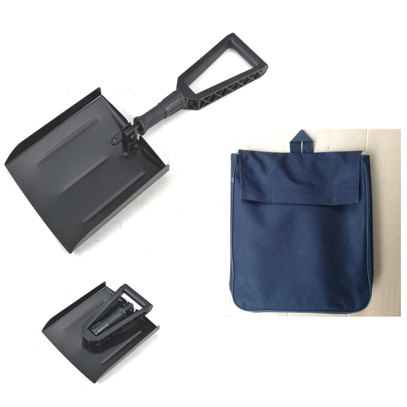 Φτυάρι χιονιού με αναδιπλούμενο σχεδιασμό, κεφαλή από μανγκανιακό χάλυβα, για εξωτερική χρήση και αυτοκίνητο, ξύστρα πάγου, Μάρκα CLEYE, Εξουσιοδοτημένη ιδιωτική μάρκα