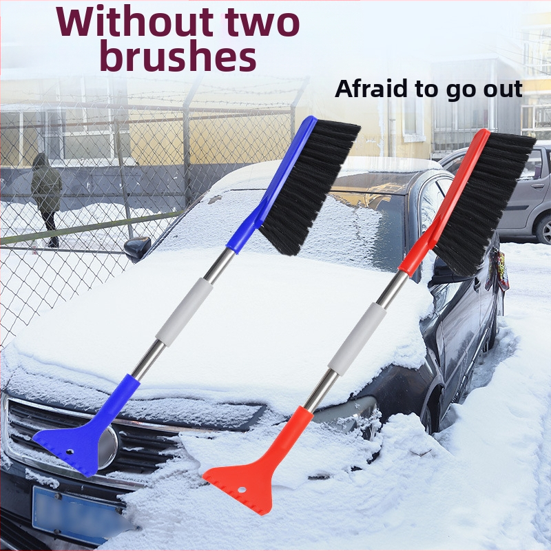 Automobiļa divpusēja sniega suka un ledus skrāpe, plastmasa, manuāla darbība