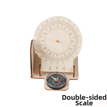 Koka DIY ekvatorālais saules pulkstenis — roku saliekama izglītojoša rotaļa bērniem vecumā 7–14 gadi