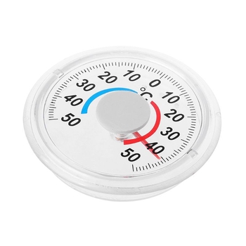 Apskrito formos plastikinis termometras durims ir langams, paprasto rodyklės tipo, 2°C skiriamoji geba, dėžutėje 240 vnt., namų naudojimui