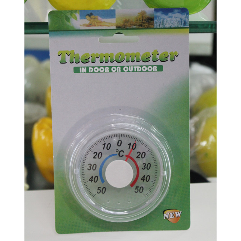 Termometru rotund din plastic pentru ușă și fereastră, cu indicator simplu, rezoluție 2°C, 240 bucăți în cutie, pentru uz casnic