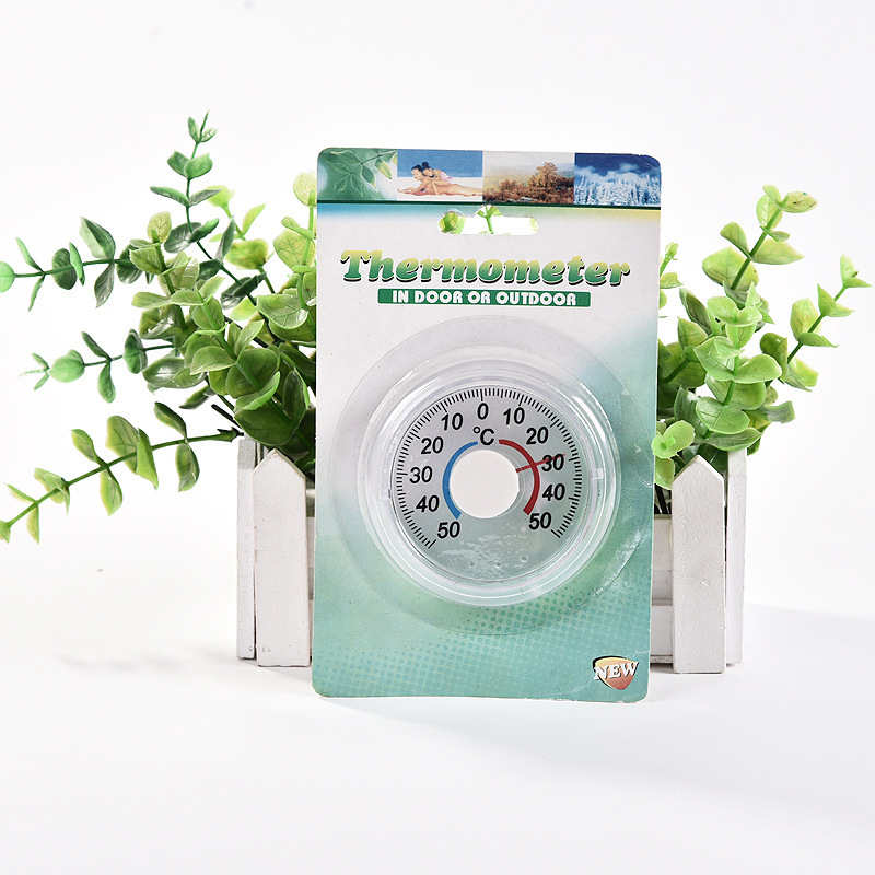 Termometru rotund din plastic pentru ușă și fereastră, cu indicator simplu, rezoluție 2°C, 240 bucăți în cutie, pentru uz casnic