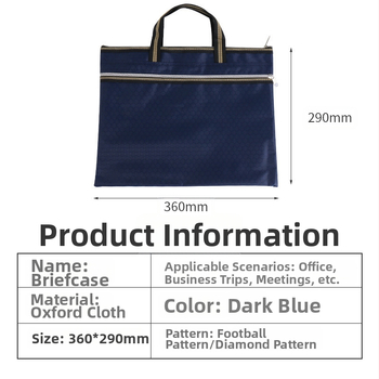 Чанта за документи от оксфордска тъкан със цип, персонализиране по заявка, печатен логотип, дебелина на материала 30, тегло 0.1