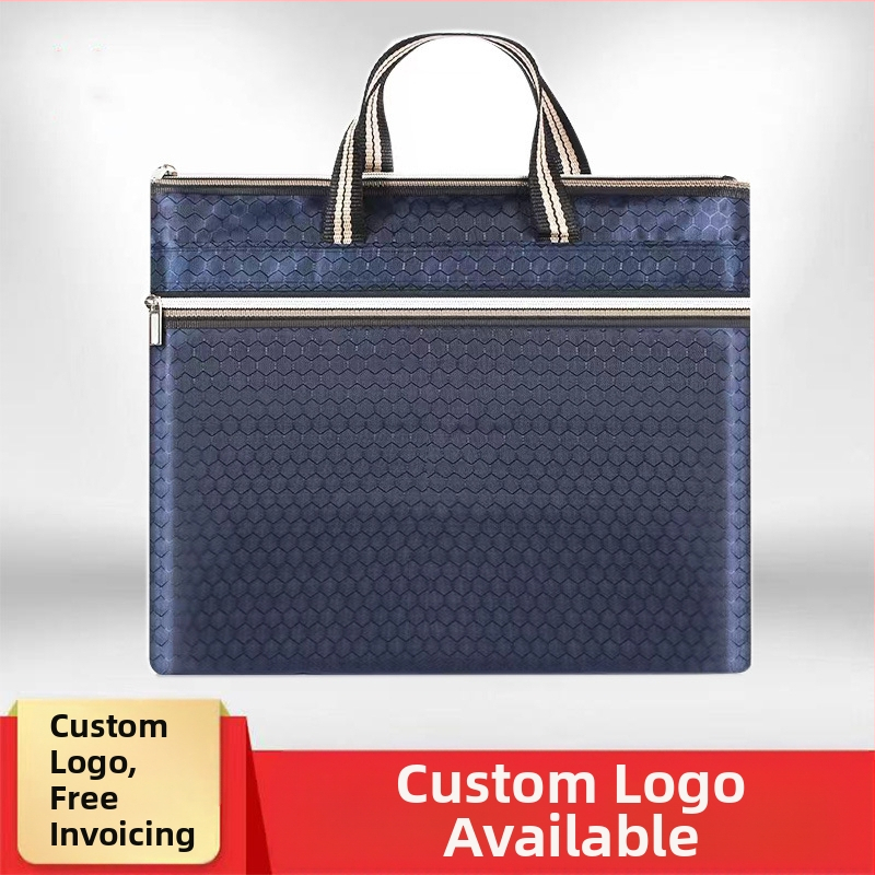 Чанта за документи от оксфордска тъкан със цип, персонализиране по заявка, печатен логотип, дебелина на материала 30, тегло 0.1