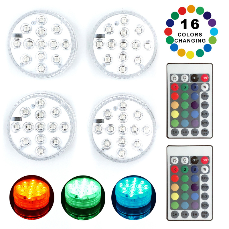 Thlin QSD-13 13 LED подводна лампа RGB, батерия, дистанционно управление, IP65, за басейни, саксии и аквариуми