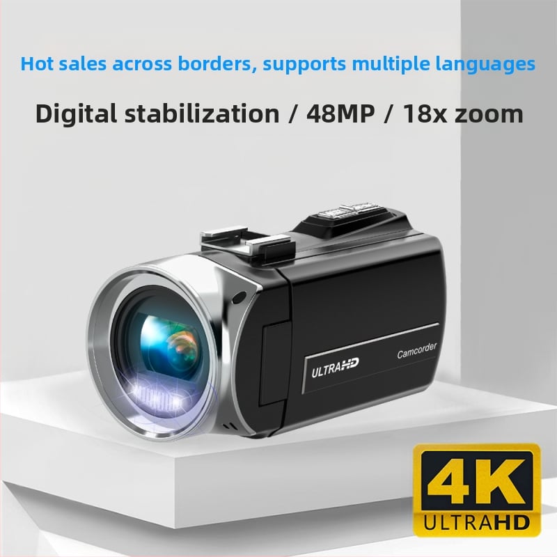 HDV8162 Plus pārnēsama 4K videokamera ar elektronisko attēla stabilizāciju, CMOS sensori, 18x optiskais zoom, 8MP