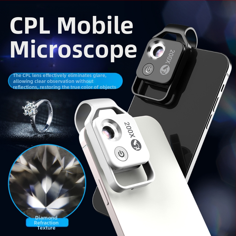 APEXEL ms002 Mobiliojo telefono mikroskopas su 200x didinimu, LED apšvietimas, CPL objektyvas, HD nešiojama kamera Apple iPhone