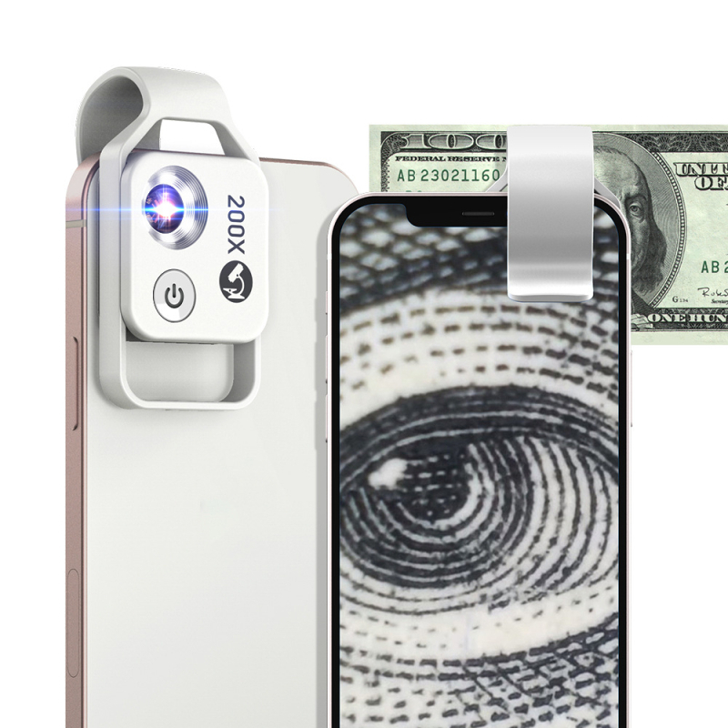 APEXEL ms002 Mobiliojo telefono mikroskopas su 200x didinimu, LED apšvietimas, CPL objektyvas, HD nešiojama kamera Apple iPhone