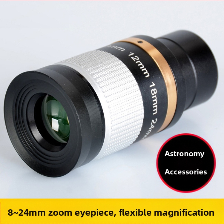 8-24mm/7-21mm zoom okulár teleszkóphoz, teljes fém konstrukció, folyamatos zoom