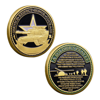 Στρατιωτικά επετειακά μετάλλια με στρατιώτη και άρμα, σίδηρος, γενική χρήση, συσκευασία PP με πλαστικό κέλυφος, επιχειρηματικό δώρο