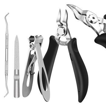Nerūdijančio plieno nagų kirpimo rinkinys, 4 dalys, nešiojamas, namų manikiūro įrankiai