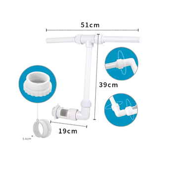 Βάση φουντάν πισίνας με διπλό κεφάλι, PVC, μοντέλο BAPF06, Blue Elf