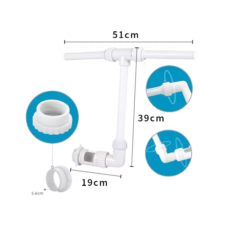 Βάση φουντάν πισίνας με διπλό κεφάλι, PVC, μοντέλο BAPF06, Blue Elf