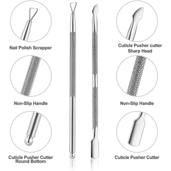 D501 3 dalių profesionalus manikiūro rinkinys iš nerūdijančio plieno, nešiojamas namų naudojimui: nagų žirklės, odelių pincetas, nagų peilis