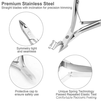 D501 3 dalių profesionalus manikiūro rinkinys iš nerūdijančio plieno, nešiojamas namų naudojimui: nagų žirklės, odelių pincetas, nagų peilis