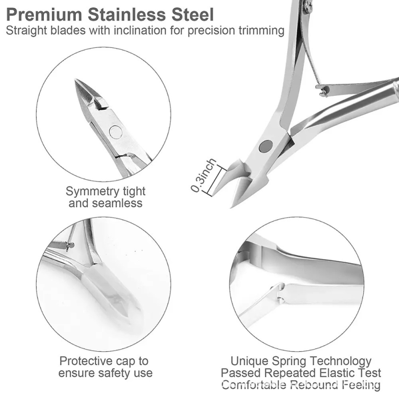 D501 3 dalių profesionalus manikiūro rinkinys iš nerūdijančio plieno, nešiojamas namų naudojimui: nagų žirklės, odelių pincetas, nagų peilis