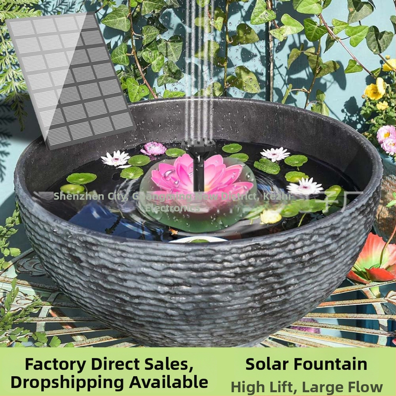 Solarna fontana pumpa set s lotus mlaznicom - kabelski pogon, monokrystalni materijal, porijeklo Guangdong