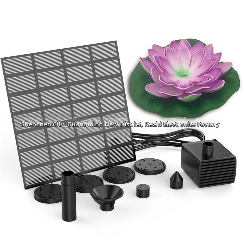 Соларен ландшафтен фонтан помпа комплект със лотосов накрайник - кабелно задвижване, монокристален материал, произход Гуандун