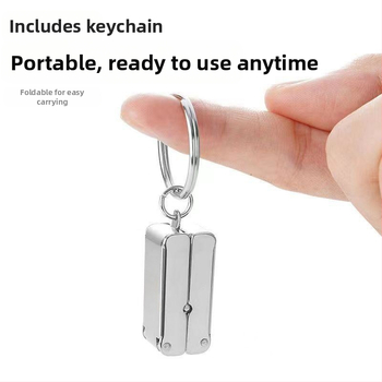 Nagų kirpimo žnyplutė – mini sulankstoma, nešiojama, iš nerūdijančio plieno, plokščia burna