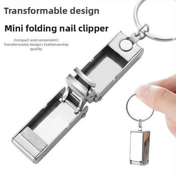 Nagų kirpimo žnyplutė – mini sulankstoma, nešiojama, iš nerūdijančio plieno, plokščia burna