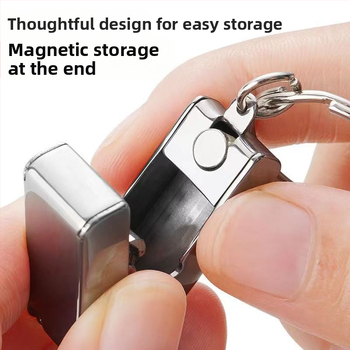 Nagų kirpimo žnyplutė – mini sulankstoma, nešiojama, iš nerūdijančio plieno, plokščia burna