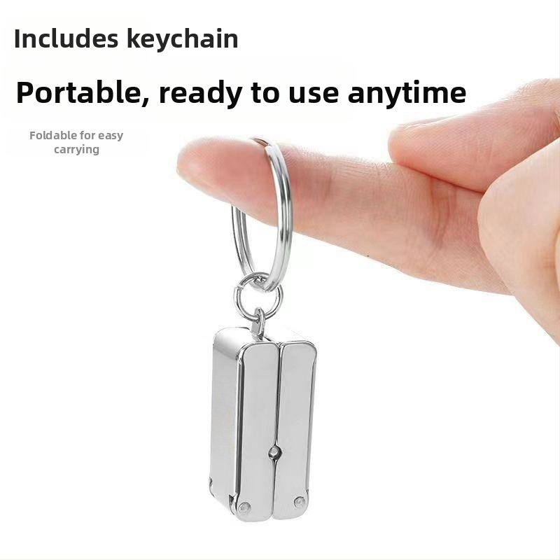 Nagų kirpimo žnyplutė – mini sulankstoma, nešiojama, iš nerūdijančio plieno, plokščia burna