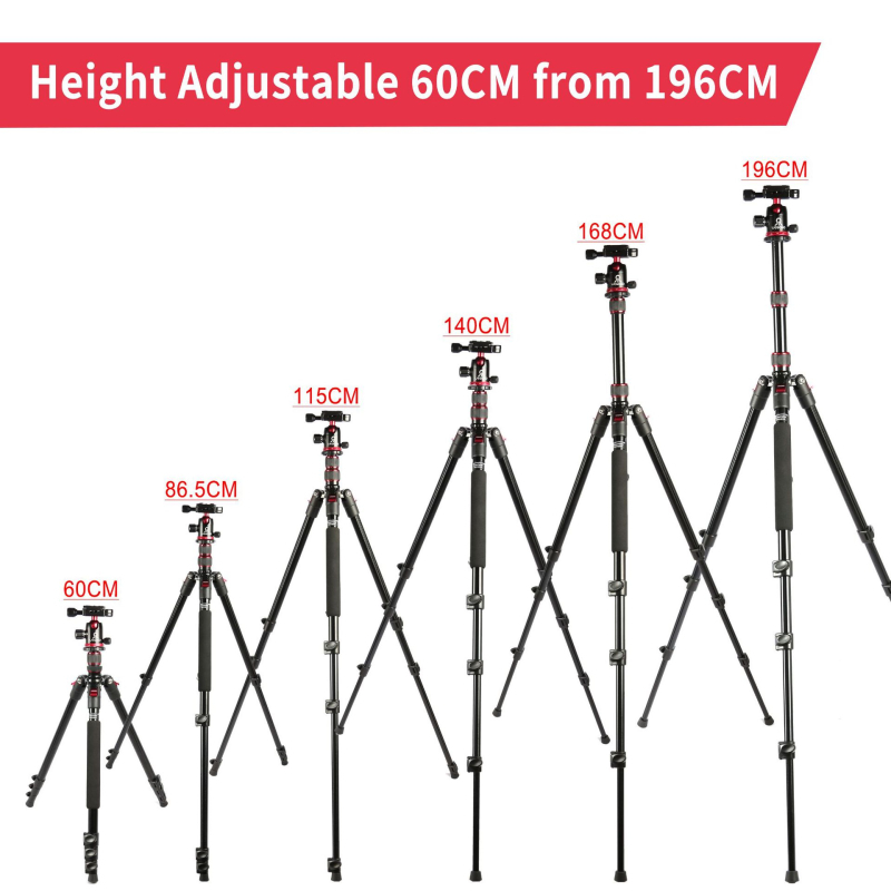 Τρίποδο C11 για κινητό/κάμερα με σφαιρική κεφαλή παν-tilt; από αλουμίνιο κράμα; μεταφορική ικανότητα 11–15 kg; ύψος έως 196 cm; βάρος 1,7 kg; περιλαμβάνει βάση γρήγορης απελευθέρωσης