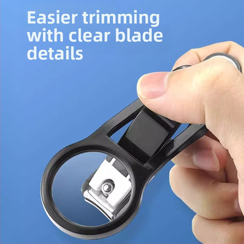 Jiayi nagų žnyplės su didinamuoju lęšiu — plastikas ir nerūdijantis plienas, plokščias burnos atidarymas, namų naudojimui